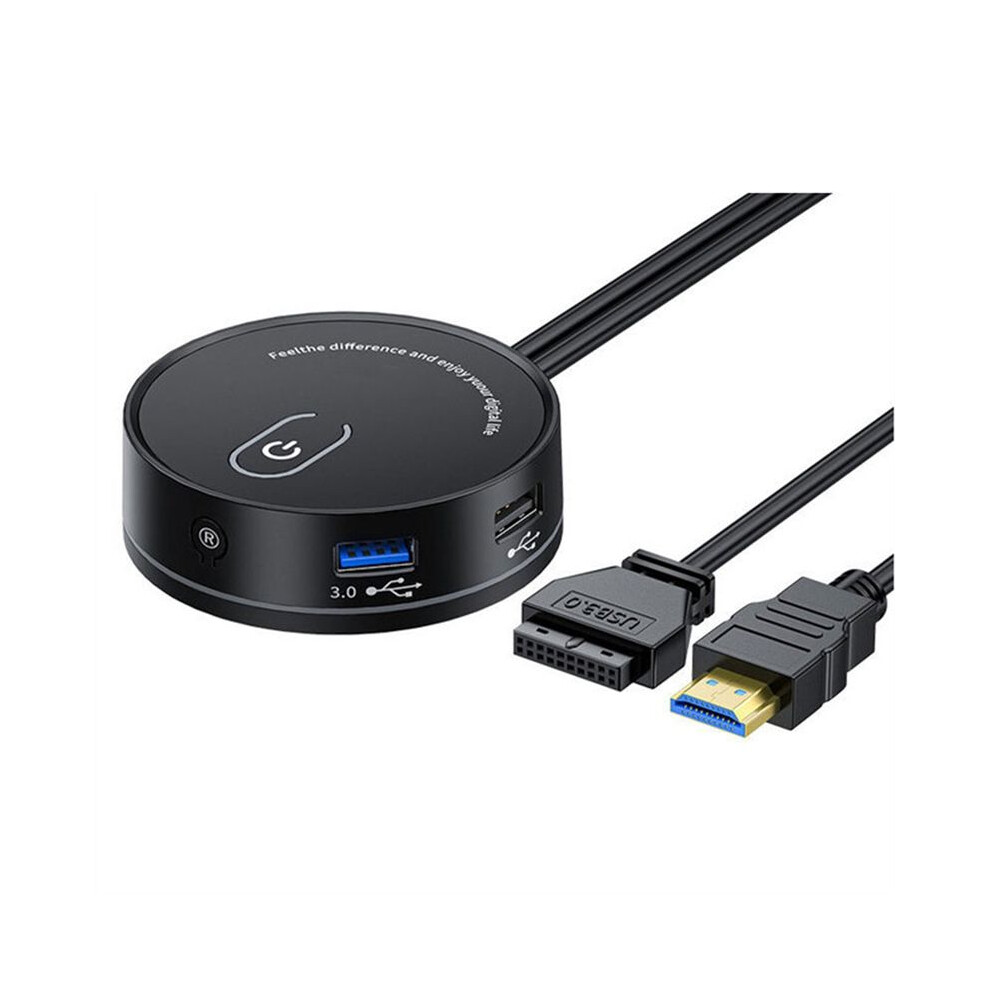Computer Desktop Internet Cafe Universal Usb3.0 Audio Home Desktop External Power Extension Button(D) 6031146841862
