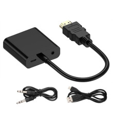 HD 1080P -Compatible to VGA Converter with Audio Cable -Compatible to VGA Video Audio Cable for Laptop Projector