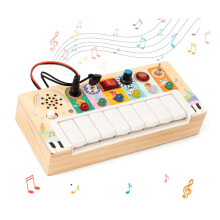 Busy Board Toddler Toys,Kids Sensory Toys with Music and Led Light Switches,Wooden Toys Light Toys