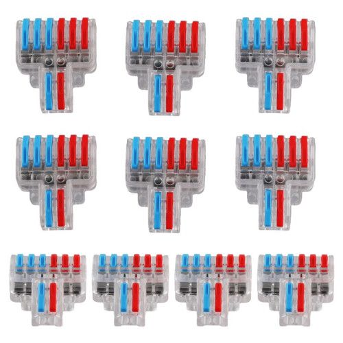 10 Pcs Terminal Connection Clamp Set, Wire Connector, Quick Compact Cable Connector NC-623 Transparent 1