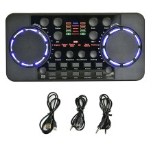 V300 Pro Sound Card -Compatible Audio Interface Mixer DJ Digital Effect Noise Reduction Console USB Record