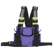 Walkie Talkie Borsa A Doppio Petto Radio Riflettente Porta Imbracatura per Petto Borsa Gilet Rig Walkie Talkie Confezione Anteriore Custodia C