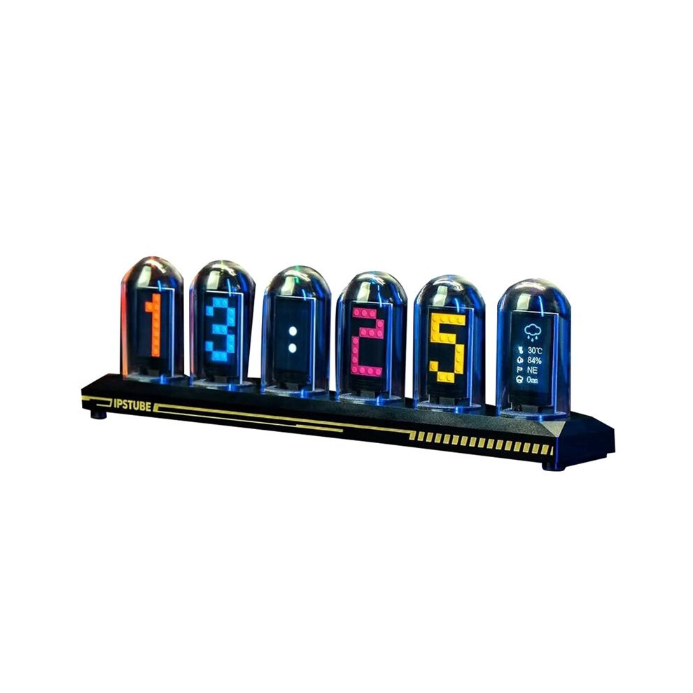 Diy Led Nixie Tube Clock Rgb Ips Color Screen Digital Clock Glows Wifi Analog Clocks For Esports Game Desktop Decor 4712778269263