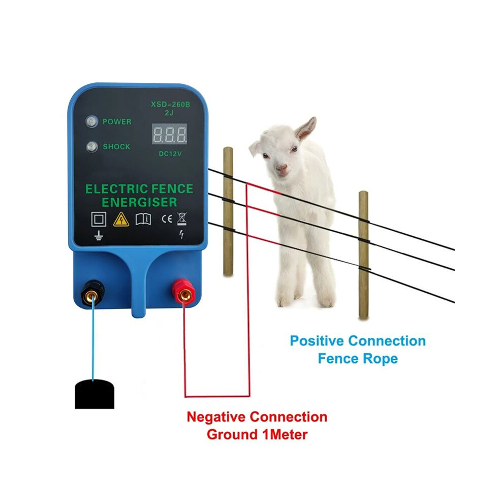10Km Farm Electric Poultry Equipments Portable Power Solar Panel Electric Fence Metal Garden Fence Accessories Eu Plug 4713241343091