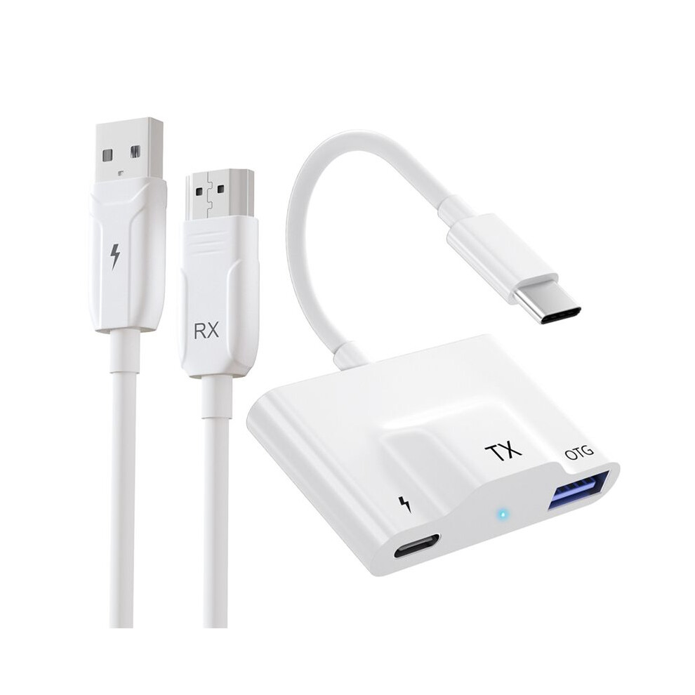 Wireless -Compatible Transmitter And Receiver, Streaming Video/Audio To Tv/Projector/Monitor For Smartphone White 6031602027083
