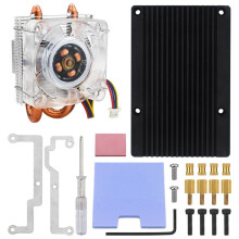 ICE Tower Fan V2, Dünnerer RGB-Lüfter, Low-Profile-CPU-Kühler, U-Förmige Kupferrohrlamellen für Raspberry Pi 5 Pi5, Horizontal