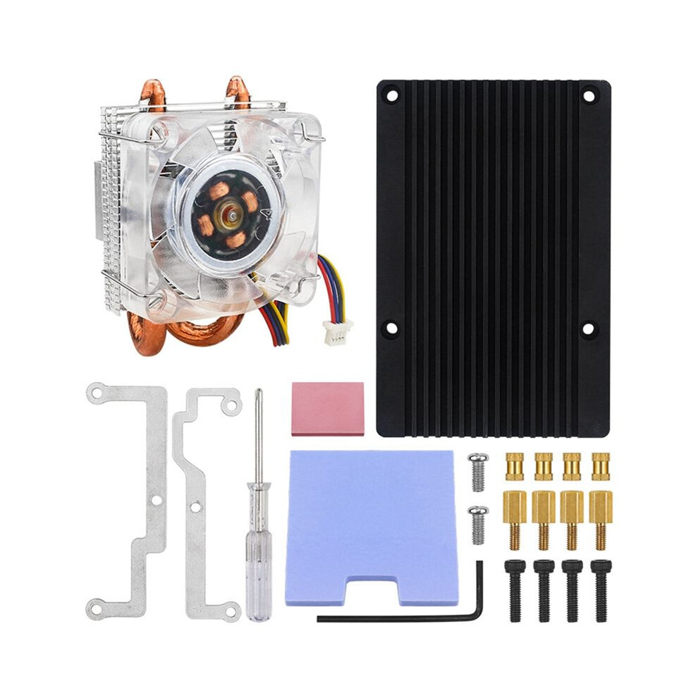 Ice Tower Fan V2 Thinner Rgb Fan Low-Profile Cpu Cooler U-Shaped Copper Tube Fins For Raspberry Pi 5 Pi5 ,Horizontal 4713286537448