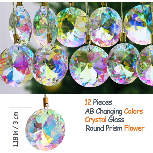 Mini décorations de Noël en verre cristal coloré, 3 cm 1