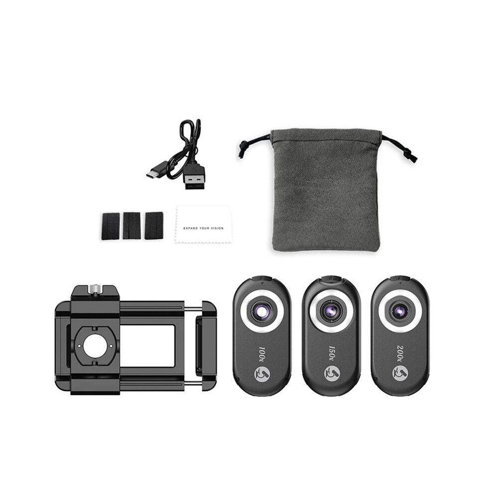 100X 150X 200X Mobile Phone Microscope Lens With Cpl Led 3-In-1 Macro Magnifier Kits Biological Microscope For Phone Len Light 4712872018811