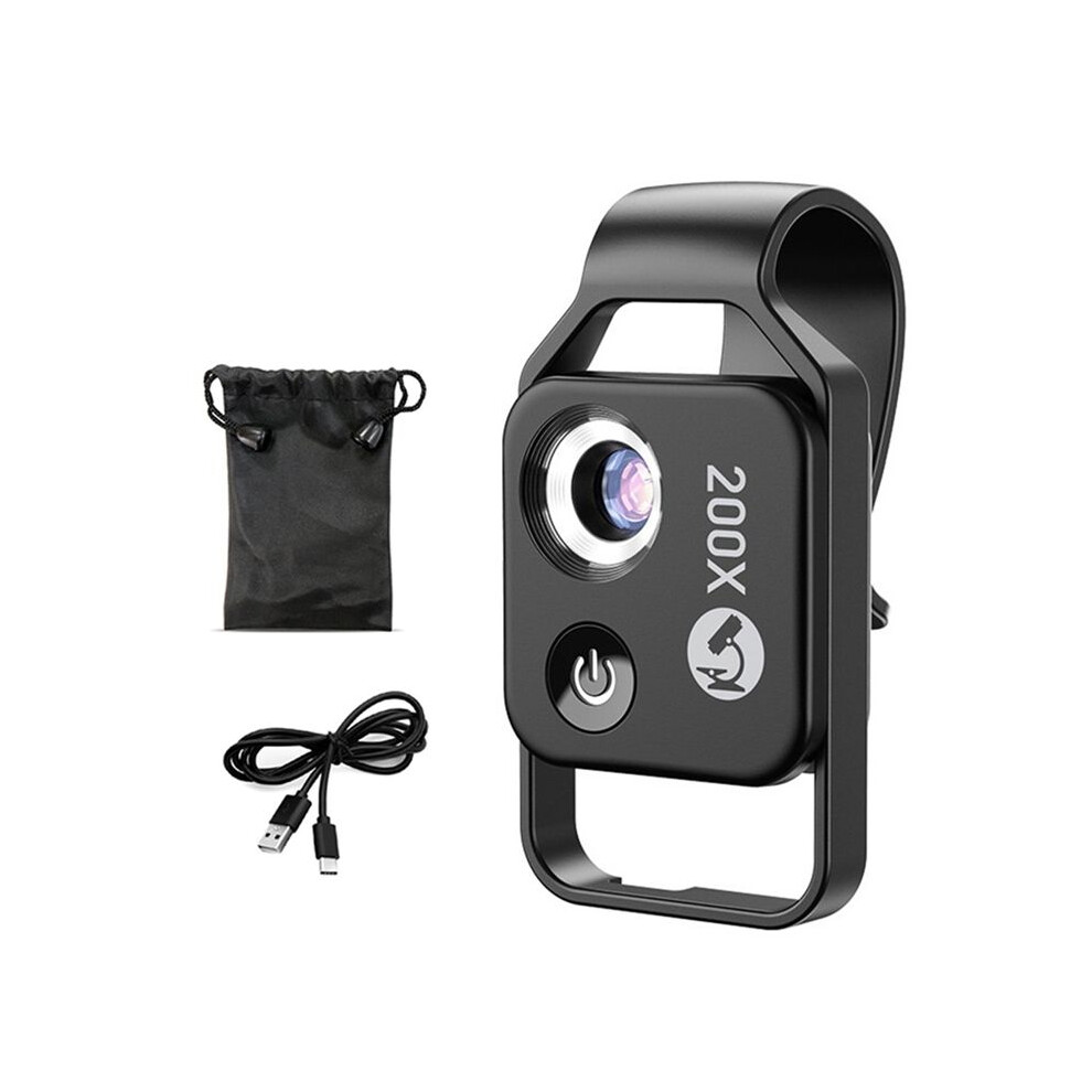 200X Magnification Microscope Lens With Cpl Mobile Led Micro-Pocket Macro Lens For Ios Android All Smartphones B Light 6033389167365