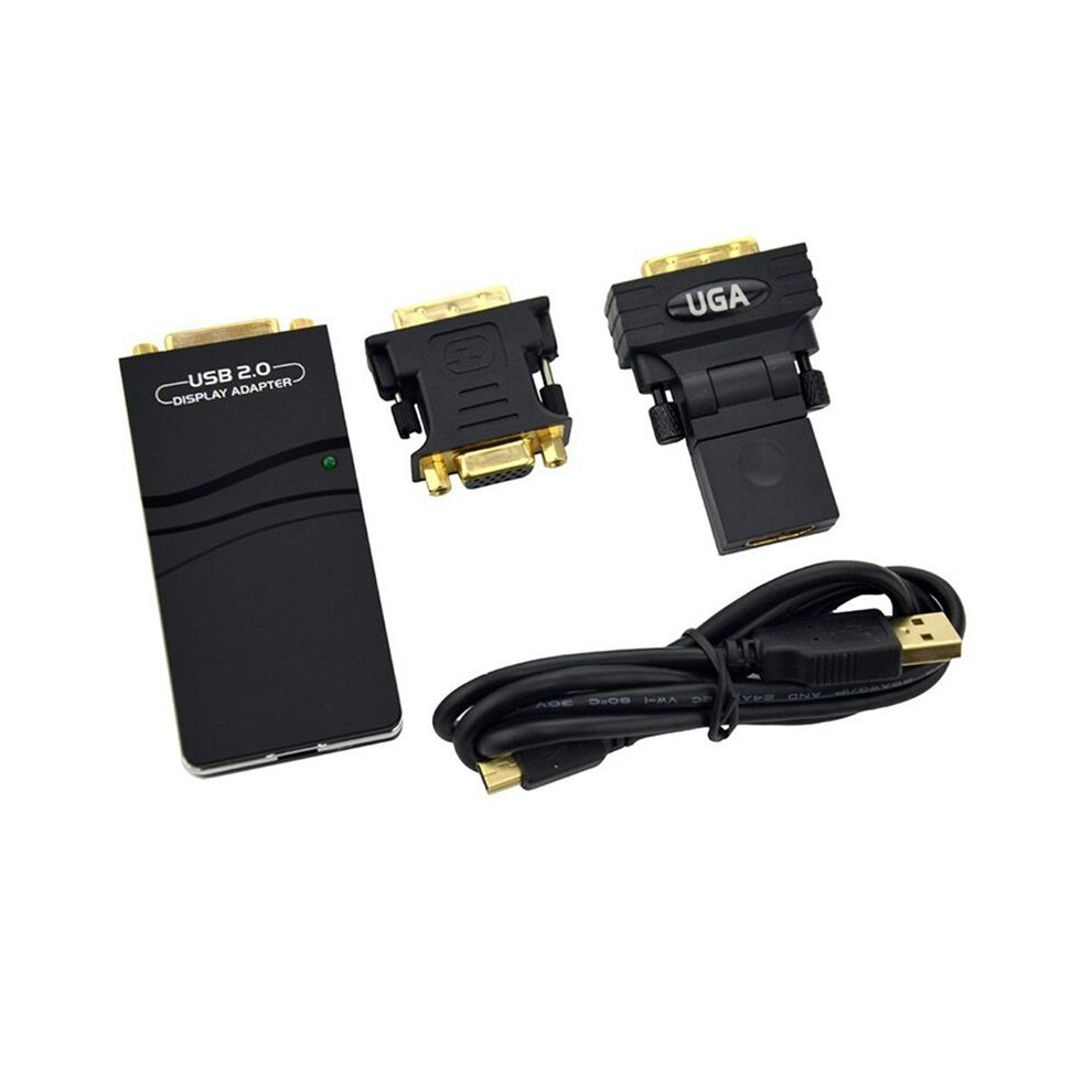 External Graphic Video Adapter Usb 2.0 To Dvi/Vga/-Compatible Multiple Monitors Display Extend/Mirror For Windows 6031272645013