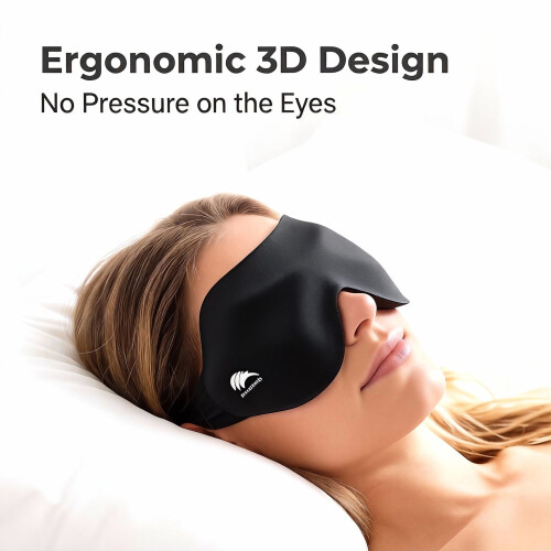 3D Contoured Sleep Mask for Side Sleepers Light Blocking 1