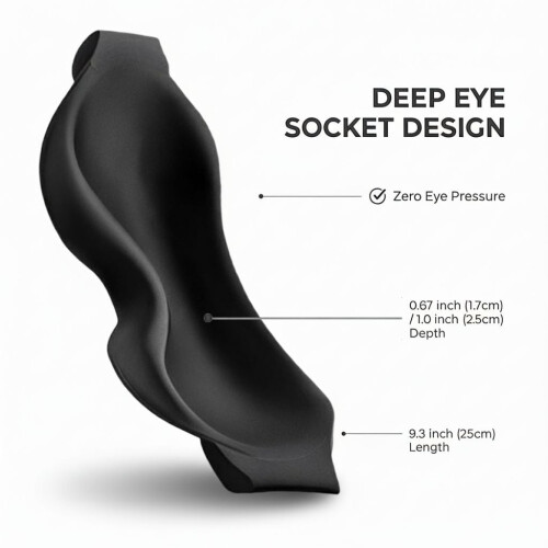 3D Contoured Cup Sleep Mask for Side Sleepers Lash Extensions Friendly Light Blocking Adjustable Strap Travel 2