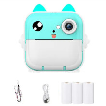 Kids Photo Camera 2.4Inch IPS Screen Child Camera Instant Print Video Recording Take Pictures Birthday Gift (B)