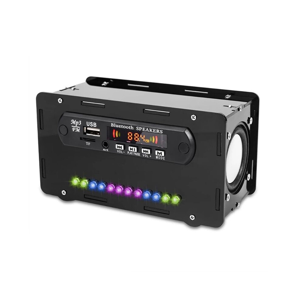 Diy Speaker Kit Led Fm Radio Usb Home Sound Amplifier With Digital Display Soldering Project(Black) Black 4713921682526