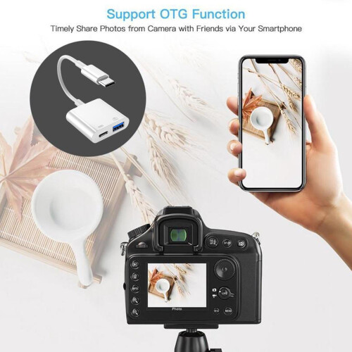 Adaptador USB-C 2 en 1 de carga y OTG para iPhone 1
