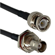 5 PièCes RG58 BNC Fiche Mâle à BNC Femelle Câble de Raccordement Jack Cloison Connecteur à Sertir RF Pigtail Câble de Raccordement Coaxial 50 CM