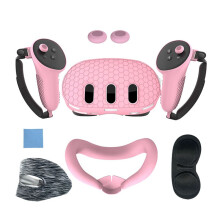 Capa Protetora de Silicone para Meta Quest 3 VR Headset  Face Cover Eye Pad Handle Grip Button Cap AcessóRios VR E