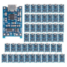 50PCS TP4056 Micro-USB 18650 Lithium Battery Charging Board 5V 1A Charger Module with Protection Dual Functions