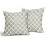 Kussensloop met blauw-groene blokprint, 18x18 inch, polyester 2