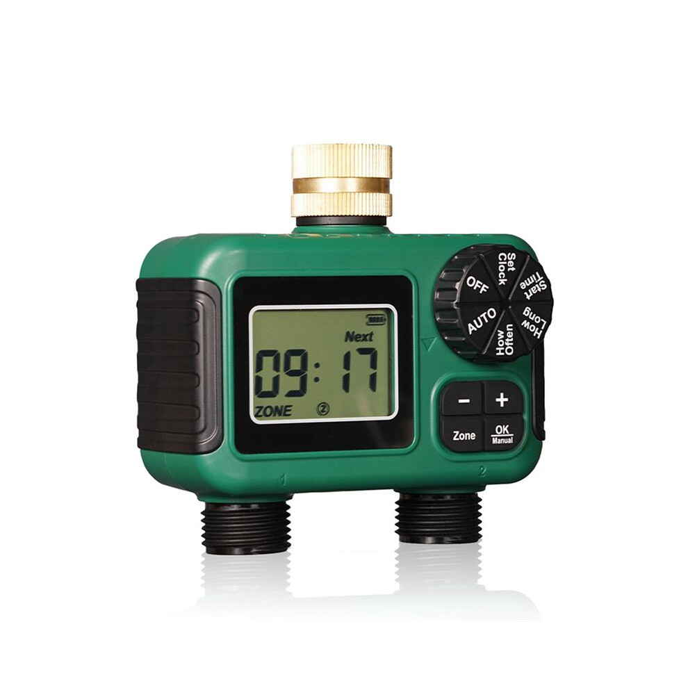 2 Outlet Water Timer Sprinkler Timer Ip55 Waterproof Irrigation Controller With Lcd Display For 2 Separate Watering Zone 4711423176383