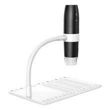 1000X WiFi USB Digital Microscope 4.3inch Screen Electronic 1080P Soldering Coin Microscope with 8 LED Light Black