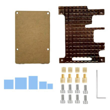 For Raspberry Pi 3B Pure Copper Heatsink Protective Case Passive Cooling Protective Shell Metal Enclosure for RPi 3B
