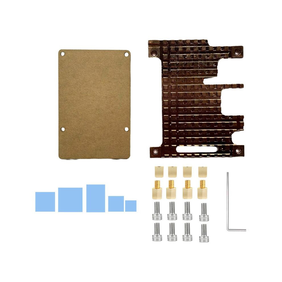 For Raspberry Pi 3B Pure Copper Heatsink Protective Case Passive Cooling Protective Shell Metal Enclosure For Rpi 3B 6132795464461