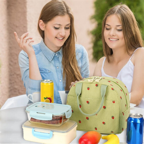 Εκπτώσεις! Τσάντα φαγητού Bluboon Corduroy – Μονωμένη, επαναχρησιμοποιούμενη, μεγάλης 1