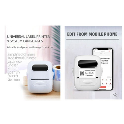 P50 Thermal Label Printer Wireless Self-Adhesive Pocket  Label Maker Barcode Label Printer Without Ink 2