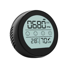 Air Quality Monitor CO2 Meter Carbon Dioxide Detector Temperature Humidity Detection for Home Office Car Black