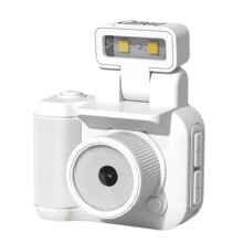 SLR Style Camera Cmos with Flash Light & Charging Dock Portable Video Recorder DV 1080P with LCD Screen White