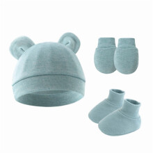 Newborn Hats Mittens and Socks Set Preemie Beanie Hat No Scratch Gloves and Ankle Socks for Infant Baby Boy Girl