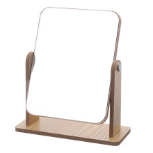 High Definition Makeup Mirror Wooden Rotatable Mirror Desktop Mirror Decor