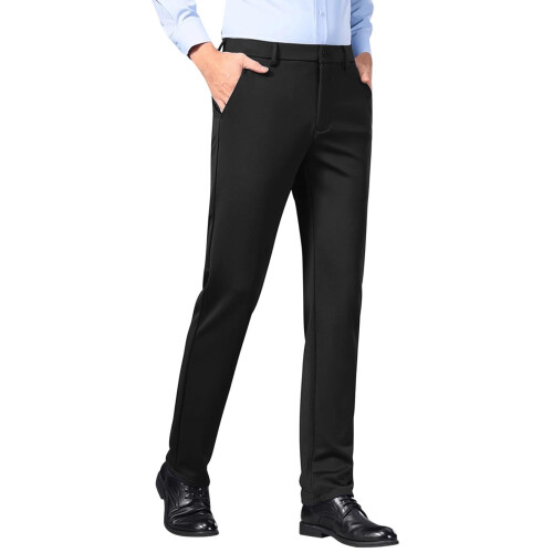 lulshou Ανδρικό Παντελόνι Φόρεμα Ψηλόμεσο Business Casual Παντελόνι με Επίσημο Παντελόνι