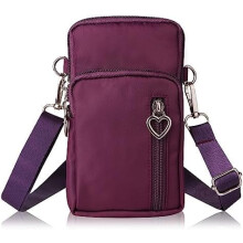 Pochette pour téléphone portable femme avec dragonne et brassard violet