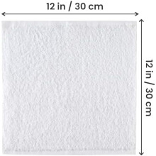 12 Pack Cotton Washcloths Set, 100% Ring Spun Cotton, Premium Flannel Face Cloths, Highly Absorbent and Soft Feel Fingertip Towels, White