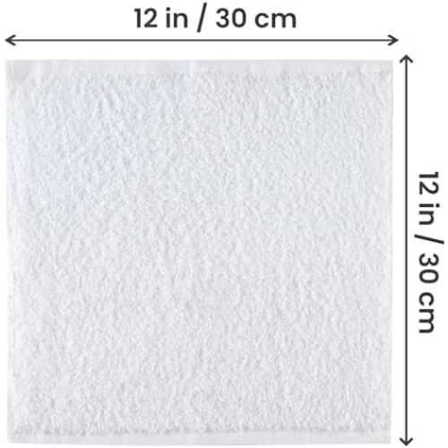 Σετ 12 βαμβακερών πετσετών, 100% βαμβάκι Ring Spun, πανάκια προσώπου από φανέλα υψηλής