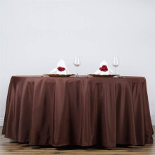 Round Polyester Tablecloth 132 in Chocolate Brown