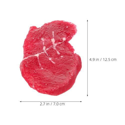 2Pièces Steak Simulé PVC Couleur Rouge Décor Réutilisable Pour Photo 1