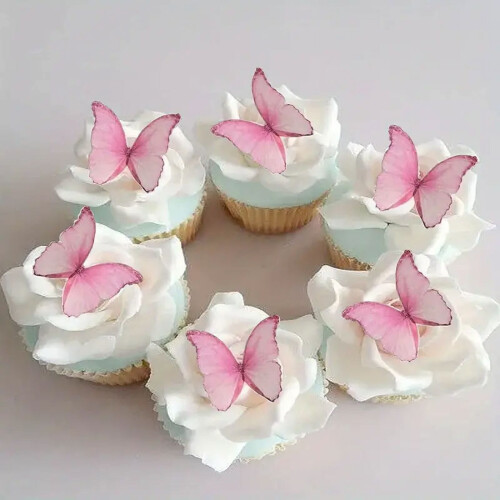 48 τεμάχια βρώσιμες χάρτινες πεταλούδες για cupcakes & κέικ – Διακόσμηση για cupcakes,