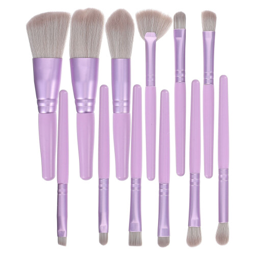 12Brushes Σετ πινέλων μακιγιάζ ταξιδιού Compact για γυναίκες, εργαλεία ομορφιάς