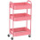 Dreistöckiger Rollwagen in Rosa, Metallgestell 1