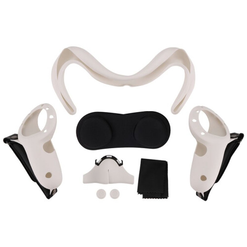 Para Meta Quest 3 Controller Covers Lens Cap Light-Blocking, Nose Pad e Face Cover para Quest 3 Acessórios Branco