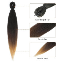 Cabello preestirado para trenzas JINYUN, 30", 8 paquetes, marrón ombré de 3 tonos, textura Yaki, se fija con agua caliente, para trenzas