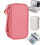 Pink Travel Cable Organizer Pouch Double-Zipper Dual-Layer 1