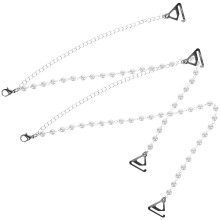 2Pcs Adjustable Strap Clothes with Pearl and Metal for Women 18x0.6in