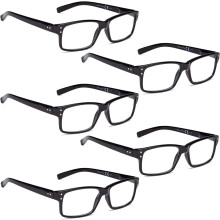 OCHELARI DE CITIT Pachet de 6 ochelari de citit din plastic cu balamale elastice Comfort (transparenti)