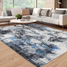 Tapis d'inspiration orientale, lavable en machine, antidĂ©rapant, Ă poils courts, motif vintage, idĂ©al pour le salon, la chambre, la salle Ă