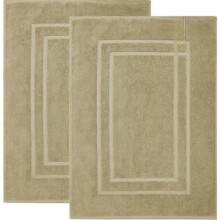 Feather & Stitch 2-teilige Badematten aus Baumwollfrottee (76 x 53 cm), weich, saugfähig und waschbar – KEIN Teppich, geeignet für